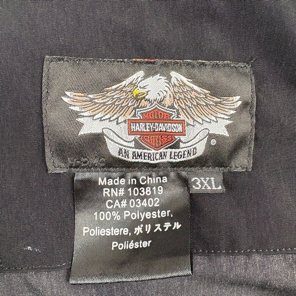 2008 Harley-Davidson Black Button-Up Shirt with Graphic on the Back Mens 3XL - Picture 10 of 10